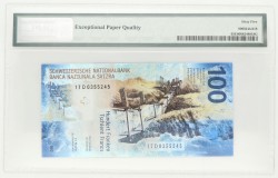 Switserland. 100 Franken. Banknote. Type 2017. - PMG 65EPQ