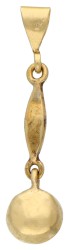 No Reserve - 14K Geelgouden antieke hanger bezet met een roos geslepen diamant in dichte zetting op zilverfolie.