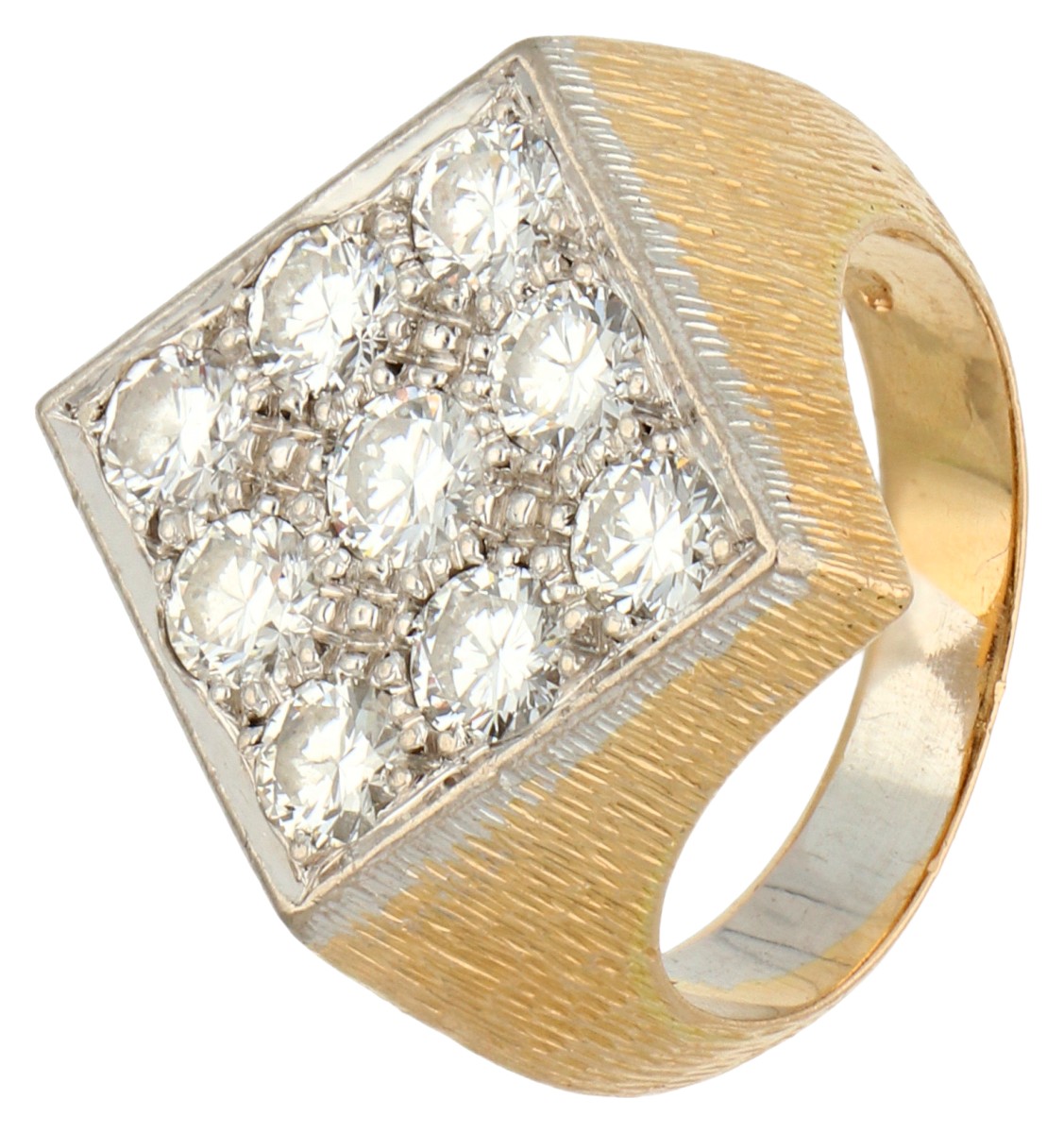 No Reserve - 18K Geelgouden ring bezet met ca. 1.62 ct. diamant.
