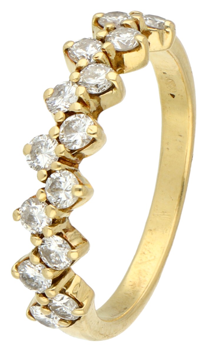 No Reserve - 18K Geelgouden ring bezet met ca. 0.56 ct. diamant.