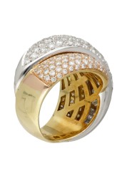 No Reserve - Damiani 18K bicolour gouden crossover ring bezet met ca. 2.20 ct. diamant.