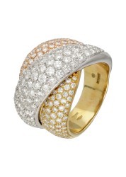 No Reserve - Damiani 18K bicolour gouden crossover ring bezet met ca. 2.20 ct. diamant.