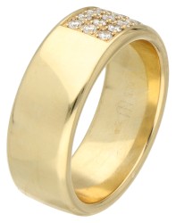 No Reserve - 14K Geelgouden band ring bezet met ca. 0.27 ct. diamant.