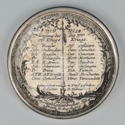 Schroefmedaille met kopergravures, Johann Melchior Mörikofer, Bern 1759, zilver.