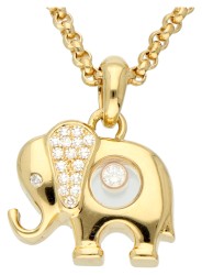 Chopard 18K geelgouden Happy Diamonds Elephant hanger.