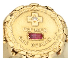 No Reserve - 18K Geelgouden Alphonse Augis Plus qu' hier moins que demain ring