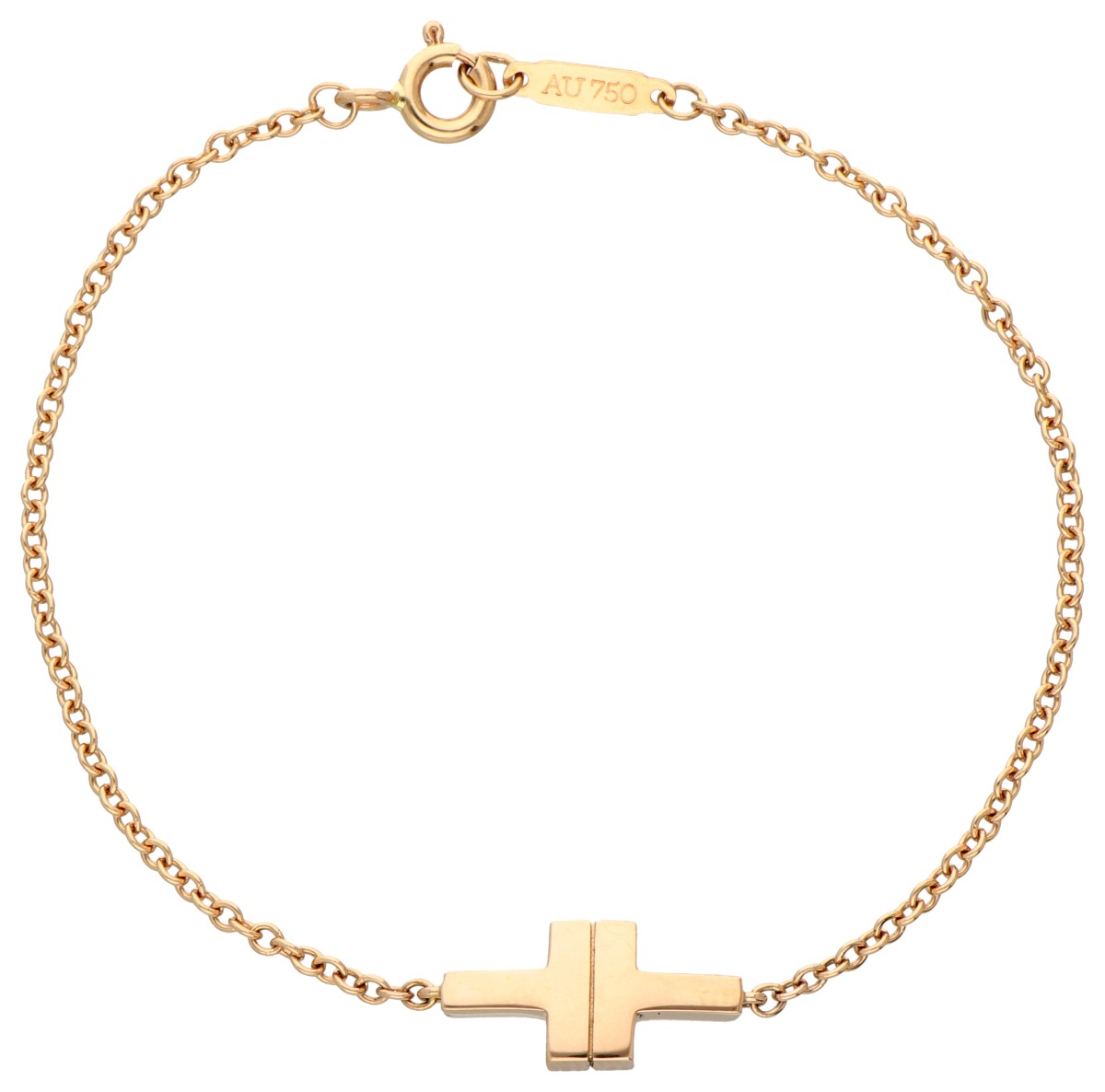 No Reserve - Tiffany & Co 18K roségouden T bracelet.