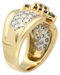 No Reserve - 18K Geelgouden entourage ring bezet met ca. 1.50 ct. diamant.