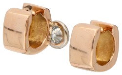No Reserve - 18K Roségouden oorstekers bezet met ca. 1.21 ct. diamant.