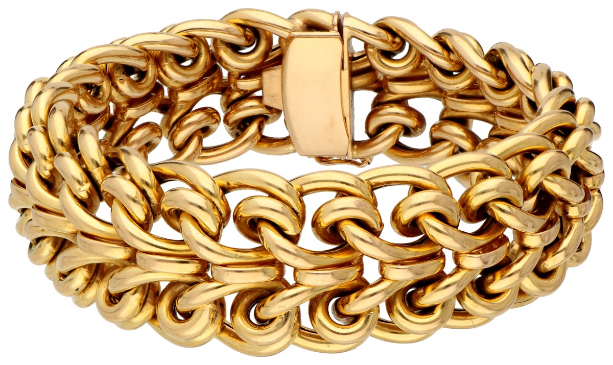 No Reserve - 18K Geelgouden schakel armband.