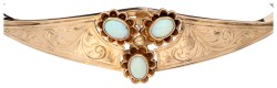 No Reserve - 14K Roségouden bangle armband met opaal.