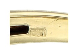 No Reserve - 14K Geelgouden demi-alliance ring bezet met ca. 0.48 ct. diamant.