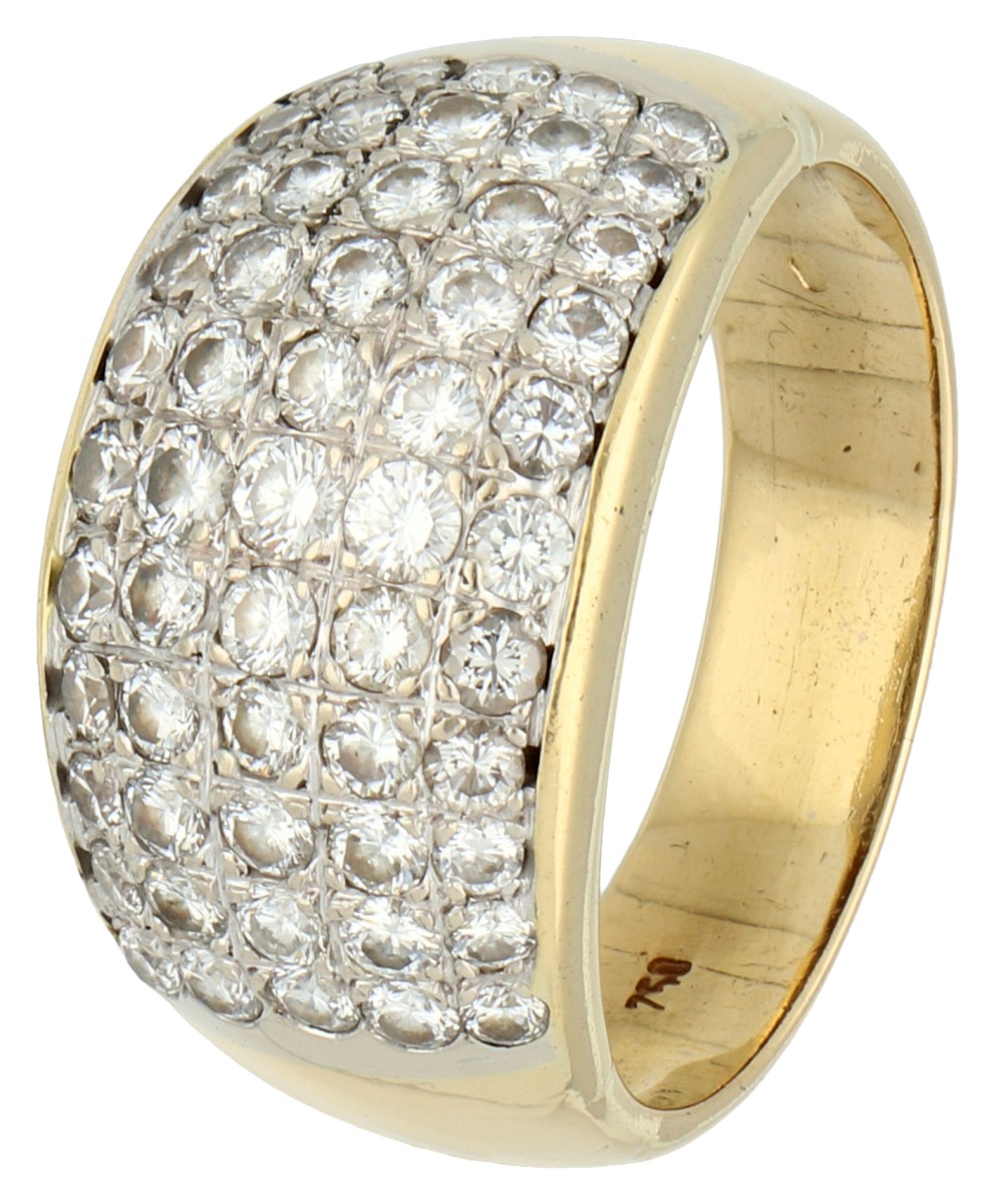 No Reserve - 18K Geelgouden ring bezet met ca. 1.29 ct. diamant.