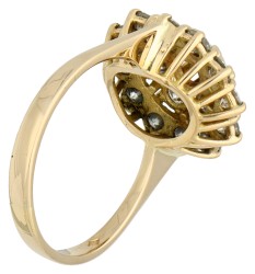 No Reserve - 18K Witgouden rozet ring bezet met ca. 1.11 ct. diamant.