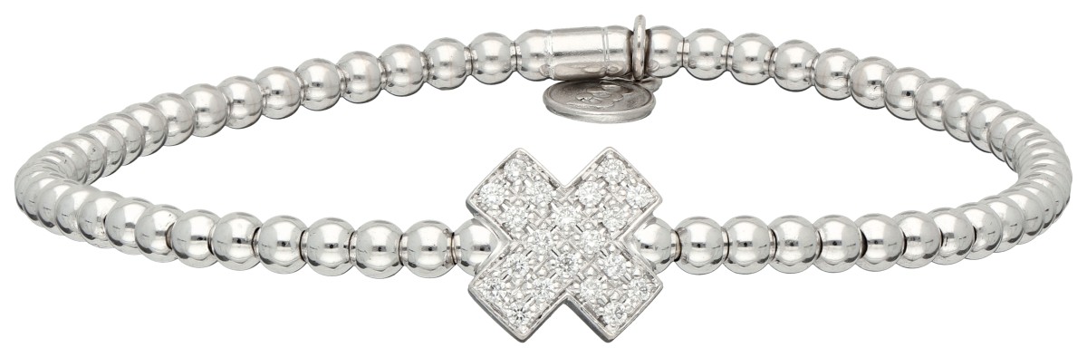No Reserve - Bron 18K witgouden Reflex armband bezet met ca. 0.20 ct. diamant.