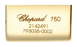 Chopard 18K geelgouden flexibele spiro tube collier met hanger met ca. 0.03 ct. Happy Diamond.