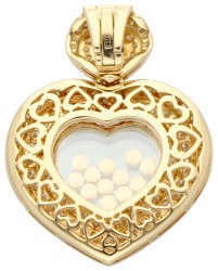 No Reserve - Chopard 18K geelgouden 'Happy Diamond Heart' hanger bezet met ca. 3.87 ct. diamant en saffier.