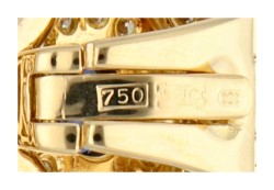 No Reserve - Chopard 18K geelgouden 'Happy Diamond Heart' hanger bezet met ca. 3.87 ct. diamant en saffier.