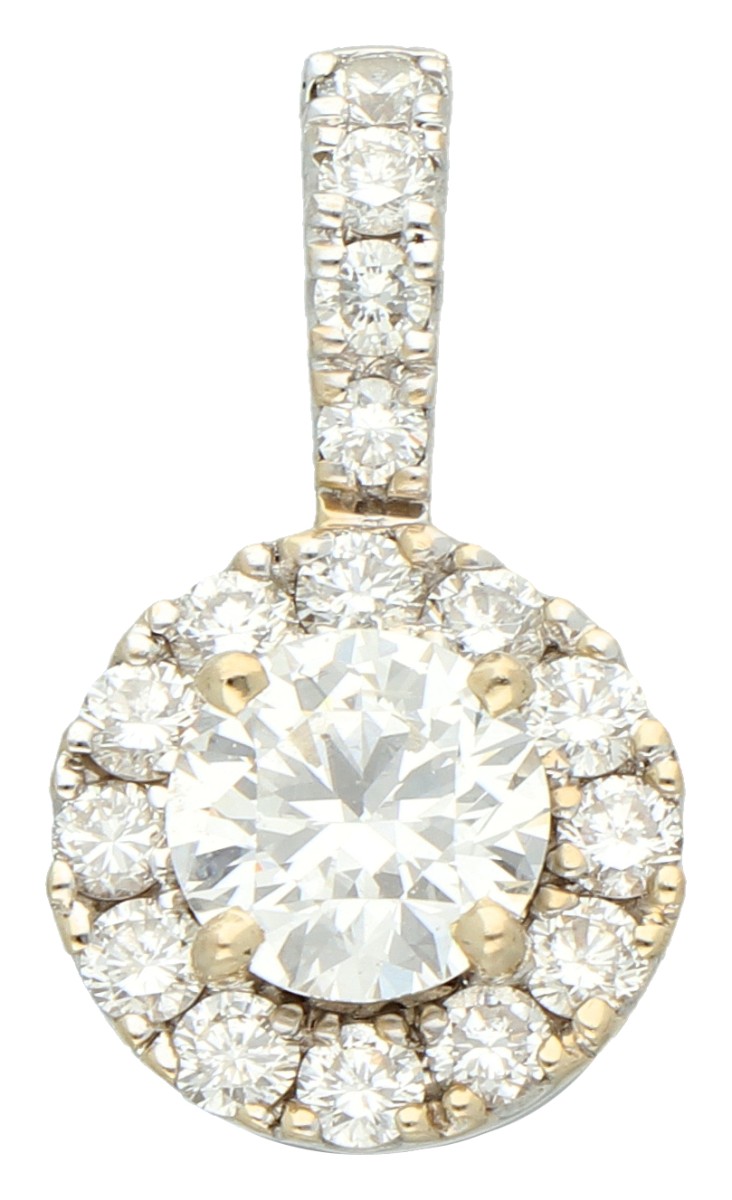 No Reserve - 18K Witgouden hanger bezet met ca. 1.24 ct. diamant.