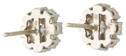 No Reserve - 14K Witgouden rozet oorstekers bezet met ca. 1.96 ct. diamant.