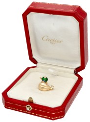 No Reserve - Cartier 18K geelgouden reverpin bezet met ca. 0.035 ct. diamant.