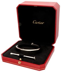 No Reserve - Cartier Menotte 18K witgouden armband bangle en schroevendraaier.