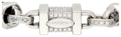 No Reserve - Van Esser 18K witgouden schakel armband bezet met ca. 0.56 ct. diamant.