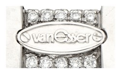No Reserve - Van Esser 18K witgouden schakel armband bezet met ca. 0.56 ct. diamant.