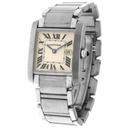 No Reserve - Cartier Tank Française 2465 - Dameshorloge. 