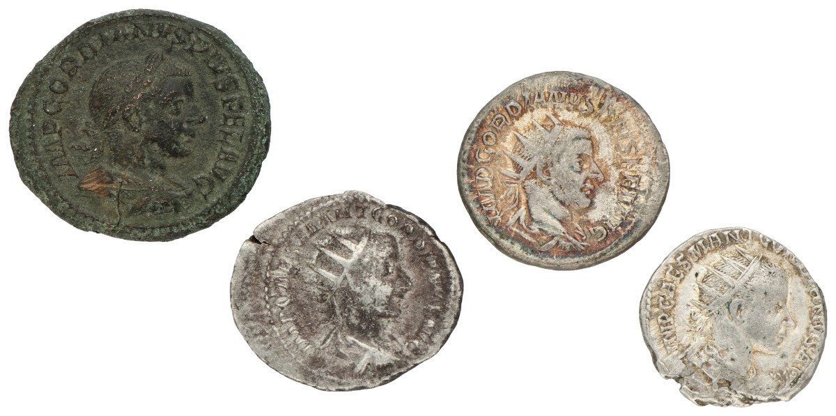 Roman Empire. Gordianus III. Lot (4) Antonianus & Sestertius. ND (238 - 244 AD). F / VF.