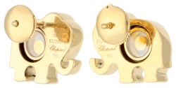 Chopard 18K geelgouden Happy Diamonds elephant oorstekers 