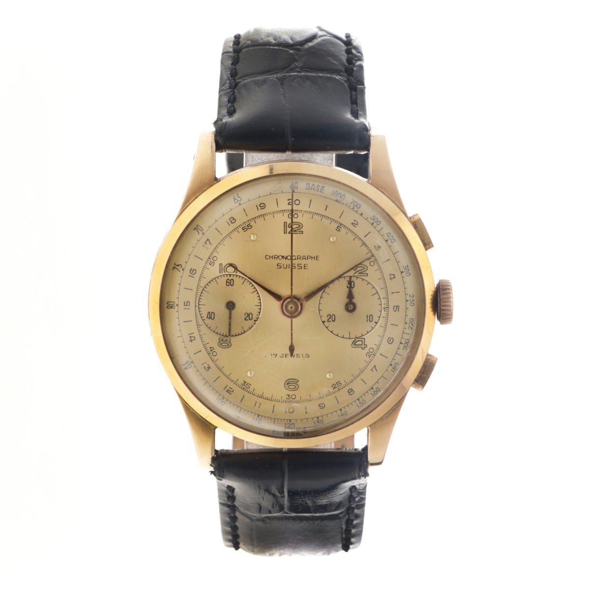 No Reserve - Chronograph Suisse 18K. - Herenhorloge. 
