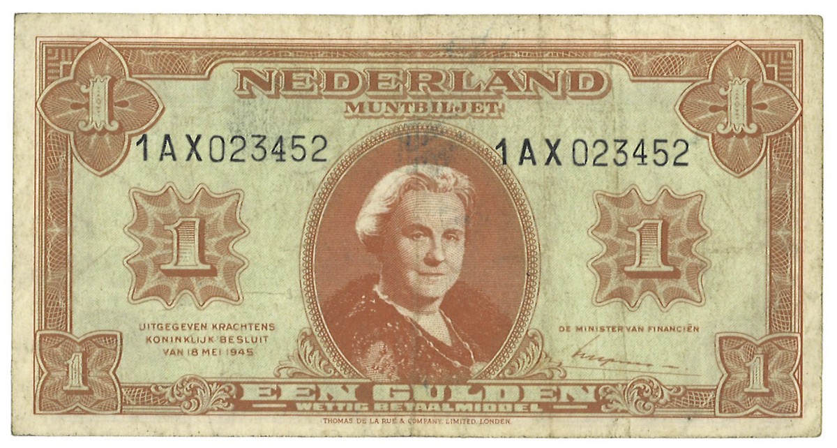 Nederland. 1 Gulden. Misdruk. - Zeer Fraai.