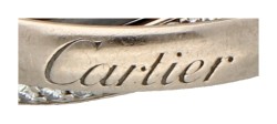 No Reserve - Cartier 18K witgouden Trinitiy ring met keramiek en diamant.