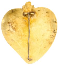 No Reserve - 18K Geelgouden antieke herinnerings broche van brandend hart uit 1866.