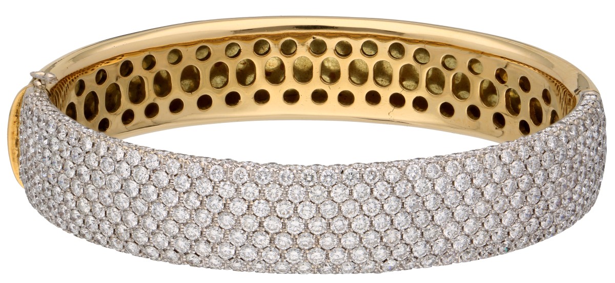 No Reserve - 14K Geelgouden bangle armband bezet met ca. 5.70 ct. diamant.