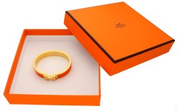 No Reserve - Hermès 'CLIC H' armband met oranje emaille. 