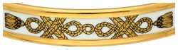 No Reserve - Hermès stalen bangle armband met wit emaille.