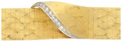 No Reserve - 18K Geelgouden armband bezet met ca. 0.20 ct. diamant.