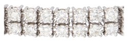 No Reserve - 18K Witgouden tweerijige armband bezet met ca. 1.80 ct. diamant.