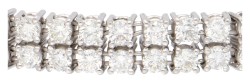 No Reserve - 18K Witgouden tweerijige armband bezet met ca. 1.80 ct. diamant.