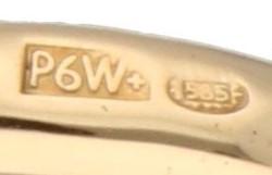 No Reserve - 14K Geelgouden sentimentele ring met bloedkoralen en zaadparels.