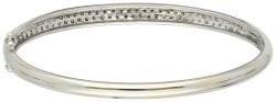 No Reserve - 14K Witgouden bangle armband bezet met ca. 0.49 ct. diamant.