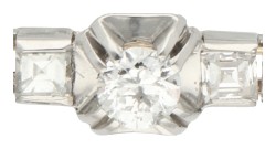 No Reserve - 18k Geelgouden/platina broche bezet met ca. 0.93 ct. diamant.