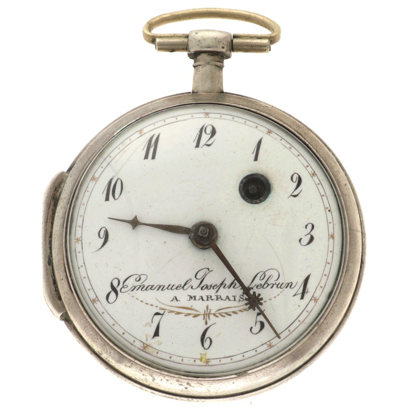 No Reserve - Emanual Joseph Lebrun zilver (835/1000) - Heren zakhorloge. 