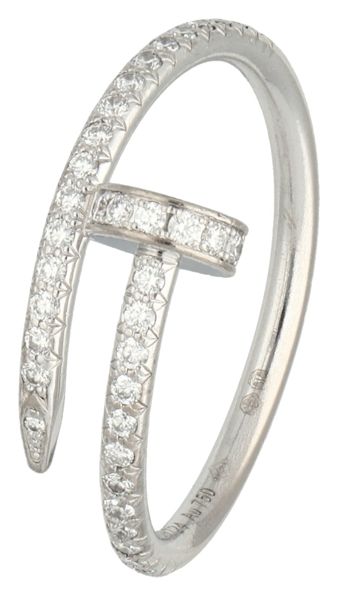 No Reserve - Cartier 18K witgouden Juste un clou ring bezet met ca. 0.40 ct. diamant.