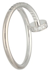 No Reserve - Cartier 18K witgouden Juste un clou ring bezet met ca. 0.40 ct. diamant.