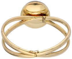 No Reserve - 14K Geelgouden bangle armband bezet met mosagaat.