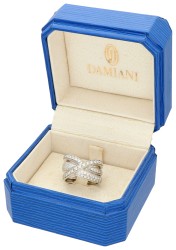 No Reserve - Damiani 18K witgouden crossover ring bezet met diamant.