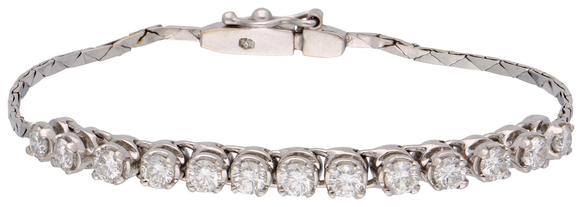 No Reserve - 18k Witgouden armband bezet met ca. 1.43 ct. diamant.